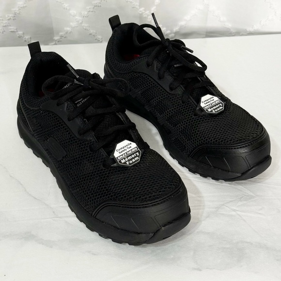 Skechers Shoes - 🥈 537. Sketchers Womens 9.5 Work Utility Composite Toe Memory Foam Black Shoes